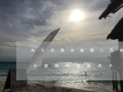 光大信用卡逾期六天利息多少錢-6萬信用卡逾期利息是多少