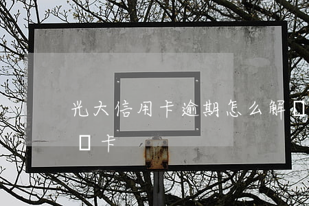 光大信用卡逾期怎么解鎖(光大信用卡告知我鎖卡)