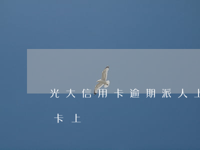 光大信用卡逾期派人上門騷擾家人(光大信用卡 上門)