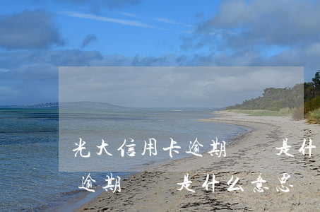 光大信用卡逾期訴訟是什么意思（光大信用卡逾期訴訟是什么意思）