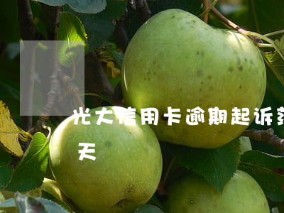光大信用卡逾期起诉范本(光大信用卡 逾期一天)