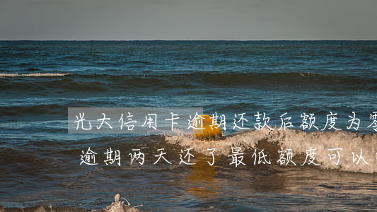 光大信用卡逾期还款后额度为零-光大银行逾期两天还了最低额度可以吗?