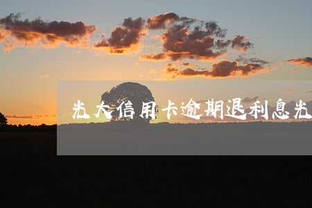 光大信用卡逾期退利息(光大銀行信用卡退息)