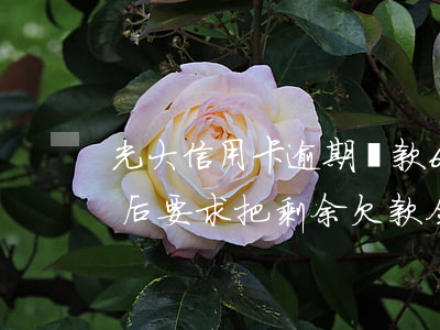 光大信用卡逾期還款6(光大信用卡逾期還款后要求把剩余欠款全還完)