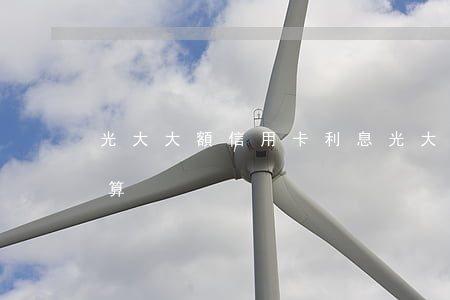 光大大額信用卡利息(光大銀行信用利息怎么算)
