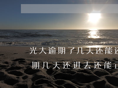 光大逾期了几天还能还最低还款吗-光大逾期几天,还进去还能正常使用吗