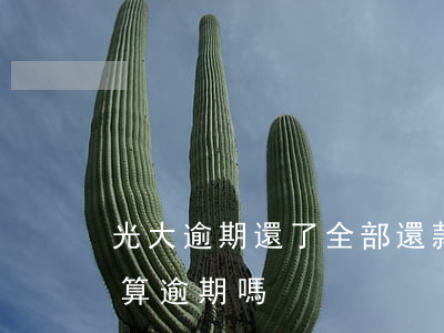 光大逾期還了全部還款(光大還了最低還款還算逾期嗎)