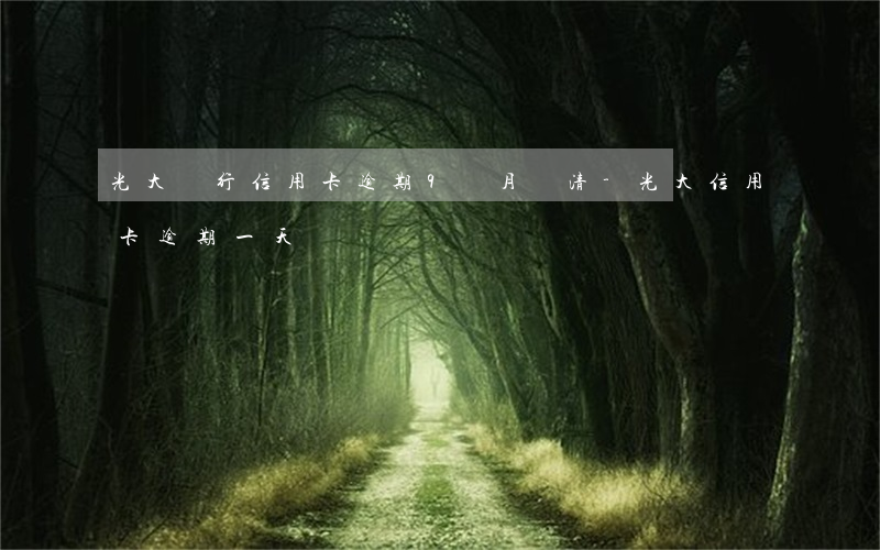 光大銀行信用卡逾期9個月還清-光大信用卡 逾期一天