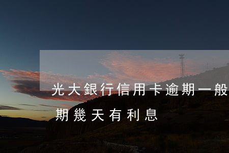 光大銀行信用卡逾期一般多少利息-光大逾期幾天有利息