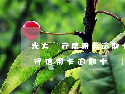 光大銀行信用卡逾期十萬(wàn)(光大銀行信用卡逾期十萬(wàn))