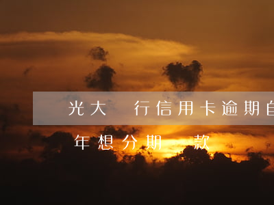 光大銀行信用卡逾期自動分期嗎(光大逾期一年想分期還款)