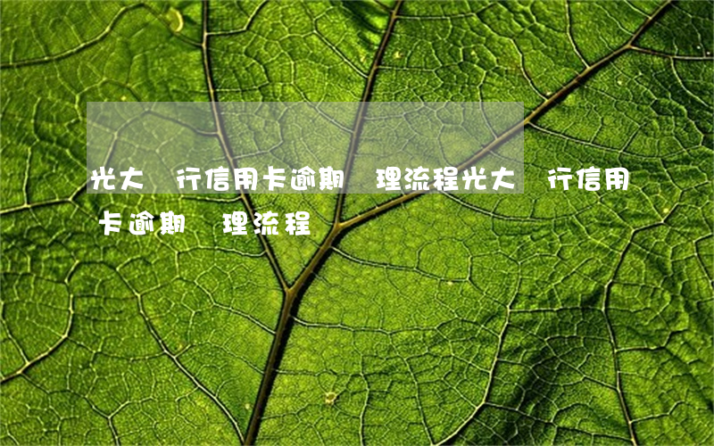 光大銀行信用卡逾期處理流程 光大銀行信用卡逾期處理流程圖