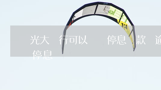 光大銀行可以掛賬停息還款嗎逾期(光大可以停息掛帳嗎)