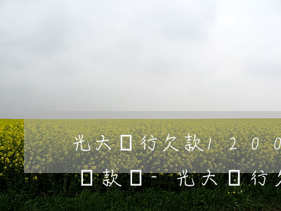 光大銀行欠款12000能協(xié)商還款嗎-光大銀行欠款12000能協(xié)商還款嗎多少錢