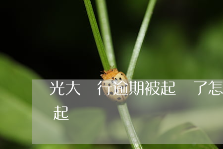 光大銀行逾期被起訴了怎么辦(光大銀行多久起訴)