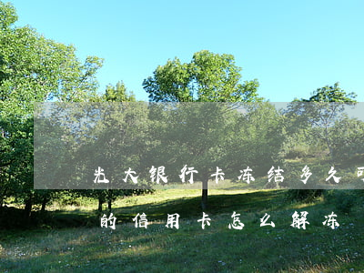 光大银行卡冻结多久可以解冻（光大逾期冻结的信用卡怎么解冻）