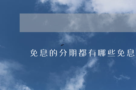 免息的分期都有哪些(免息分期是真的嗎)