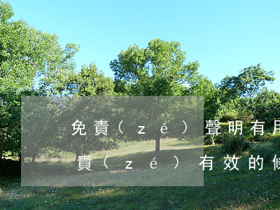 免責(zé)聲明有用么（協(xié)議免責(zé)有效的條件）