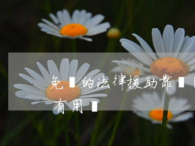 免費的法律援助靠譜嗎(法院的免費法律援助有用嗎)