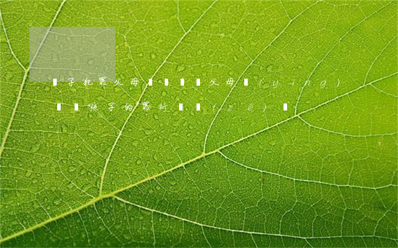 兒子犯罪父母賠償標準(父母應(yīng)該為孩子的罪行負責(zé)嗎)