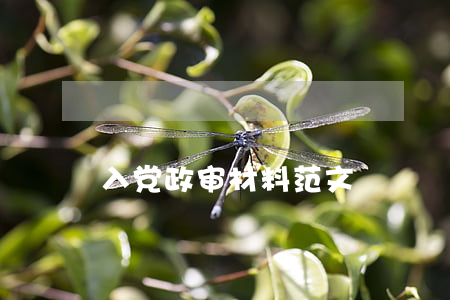 入党政审材料范文