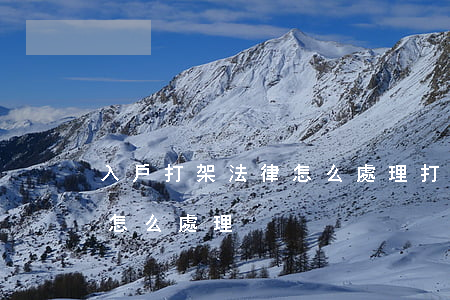 入戶打架法律怎么處理(打架一般怎么派出所怎么處理)