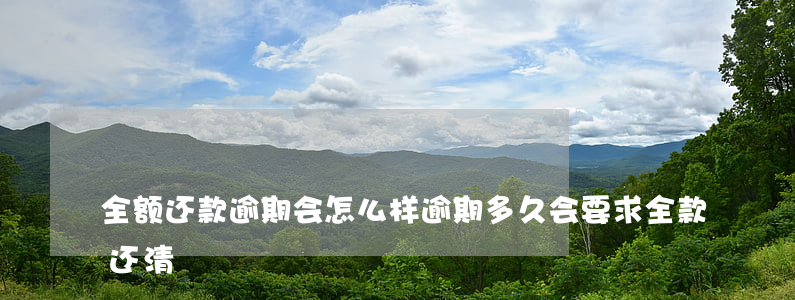 全额还款逾期会怎么样(逾期多久会要求全款还清)