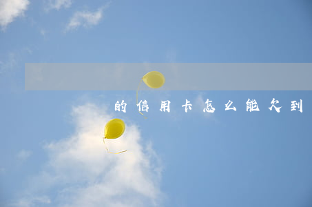 兩萬的信用卡怎么能欠到10萬-