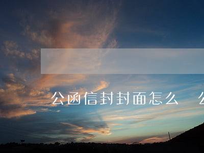 公函信封封面怎么寫(公文信封封面怎么寫)