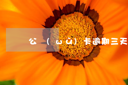 公務(wù)卡逾期三天