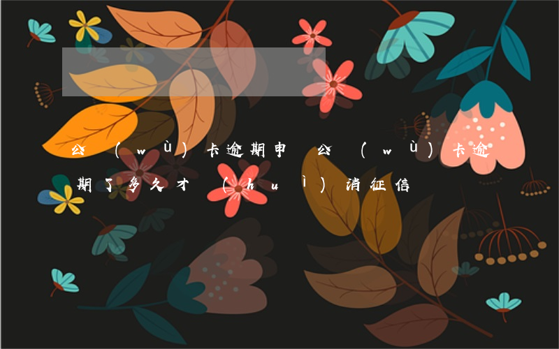 公務(wù)卡逾期申請 公務(wù)卡逾期了多久才會(huì)消征信