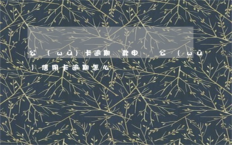公務(wù)卡逾期還款申請書(公務(wù)信用卡逾期怎么辦)