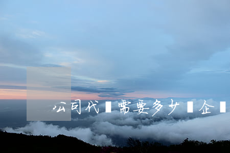 公司代辦需要多少錢(企業注冊代辦費用多少)