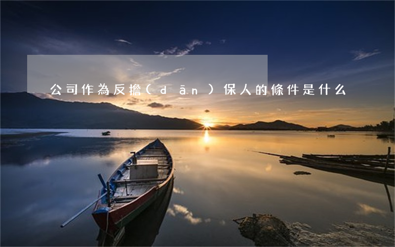 公司作為反擔(dān)保人的條件是什么