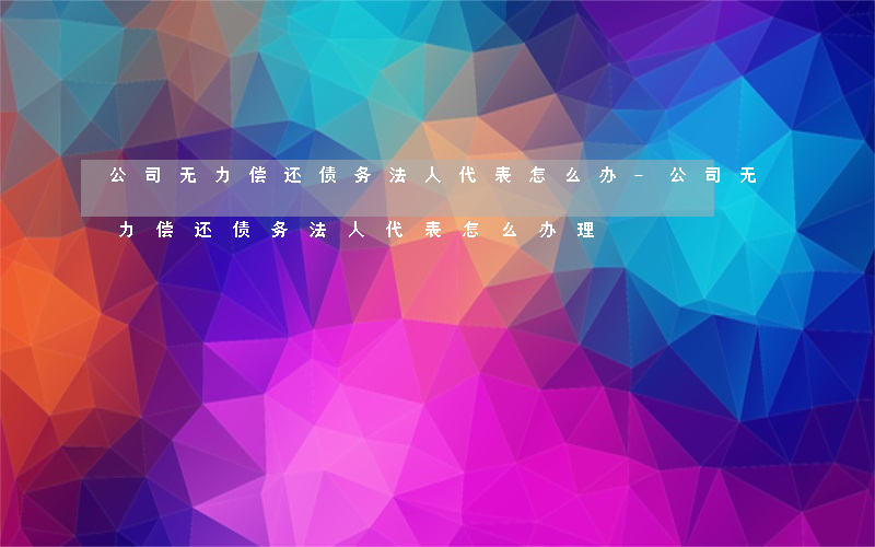 公司无力偿还债务法人代表怎么办-公司无力偿还债务法人代表怎么办理
