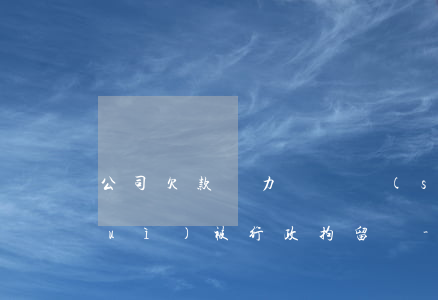 公司欠款無力償還時(shí)法人會(huì)被行政拘留嗎-公司欠款無力償還時(shí)法人會(huì)被行政拘留嗎