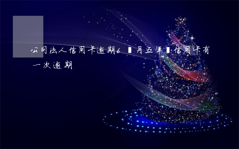 公司法人信用卡逾期6個月(五年內信用卡有一次逾期)