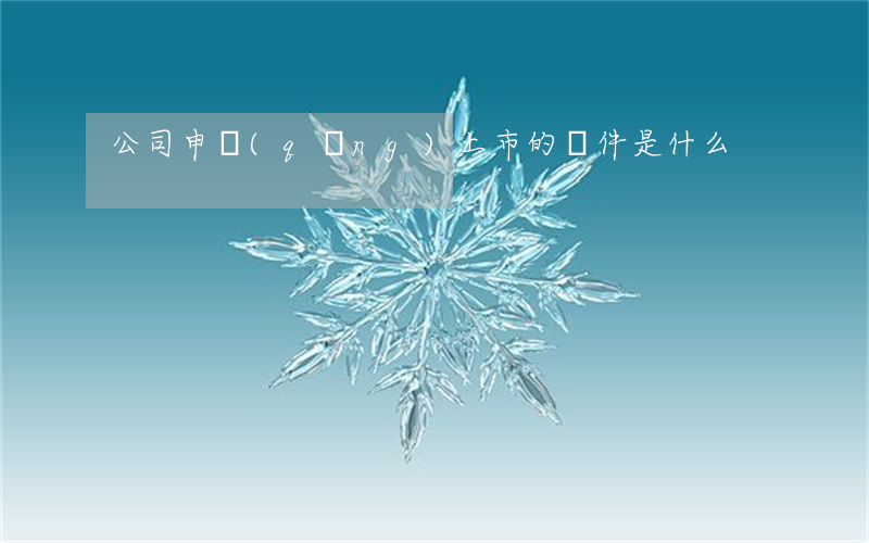 公司申請(qǐng)上市的條件是什么