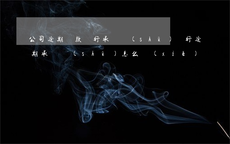公司逾期還款銀行承諾書(shū)(銀行逾期承諾書(shū)怎么寫(xiě))