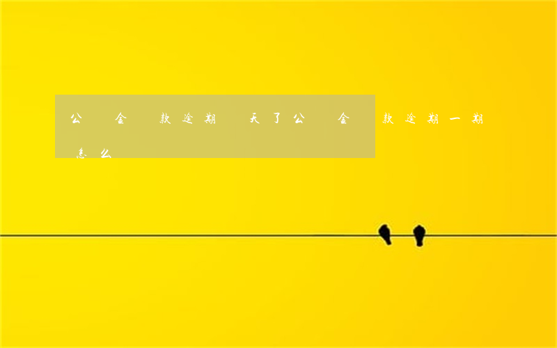 公積金貸款逾期兩天了(公積金貸款逾期一期怎么辦)