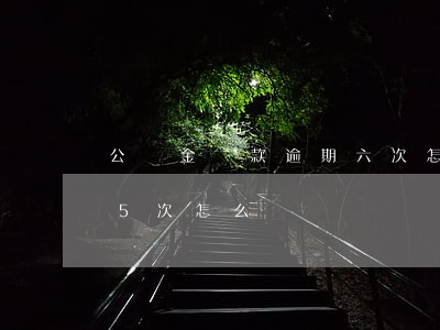 公積金貸款逾期六次怎么辦（公積金貸款逾期5次怎么辦）