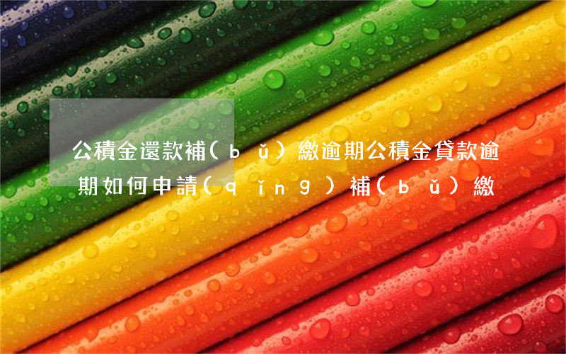 公積金還款補(bǔ)繳逾期(公積金貸款逾期如何申請(qǐng)補(bǔ)繳)