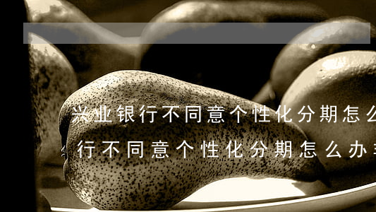 兴业银行不同意个性化分期怎么办-兴业银行不同意个性化分期怎么办非要起诉