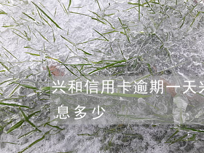 兴和信用卡逾期一天(兴和信用卡逾期一天利息多少)