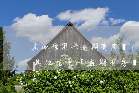 其他信用卡逾期有房產(chǎn)怎么辦(其他信用卡逾期有房產(chǎn)怎么辦理)