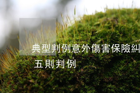 典型判例：意外傷害保險糾紛中認定意外傷害五則判例