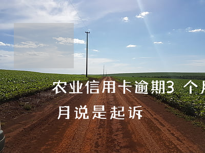 农业信用卡逾期3个月(农业信用卡逾期3个月说是起诉)