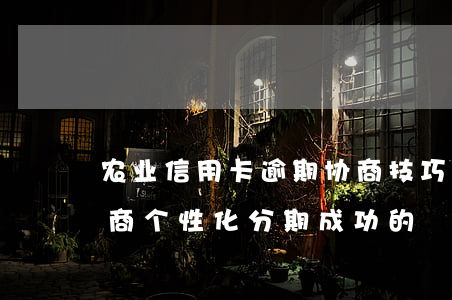 农业信用卡逾期协商技巧(农行信用卡逾期协商个性化分期成功的)