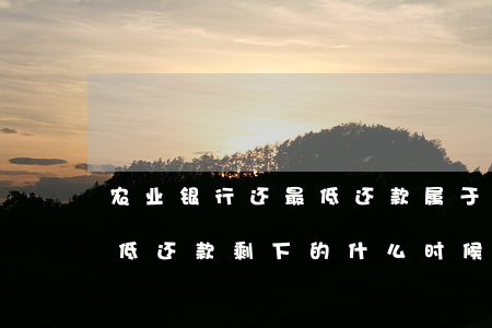 农业银行还最低还款属于逾期吗(农业银行最低还款剩下的什么时候还)