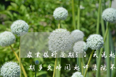 农业银行逾期50天说起诉(农商银行贷款逾期多久时间起诉法院,不受理)